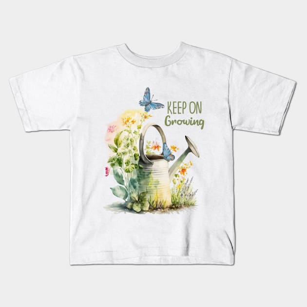 Watering Can Melody Kids T-Shirt by Jean Plout Designs